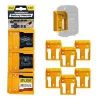 StealthMounts Yellow Battery Mounts For Dewalt 18V & 54V Flexvolt Batteries (6 Pack) &pound;16.95